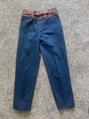 DC Dark Blue Jeans with Brown Belt Detail
